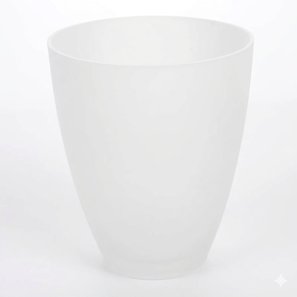 Détail de l’abat-jour Alésia en plastique blanc minimaliste