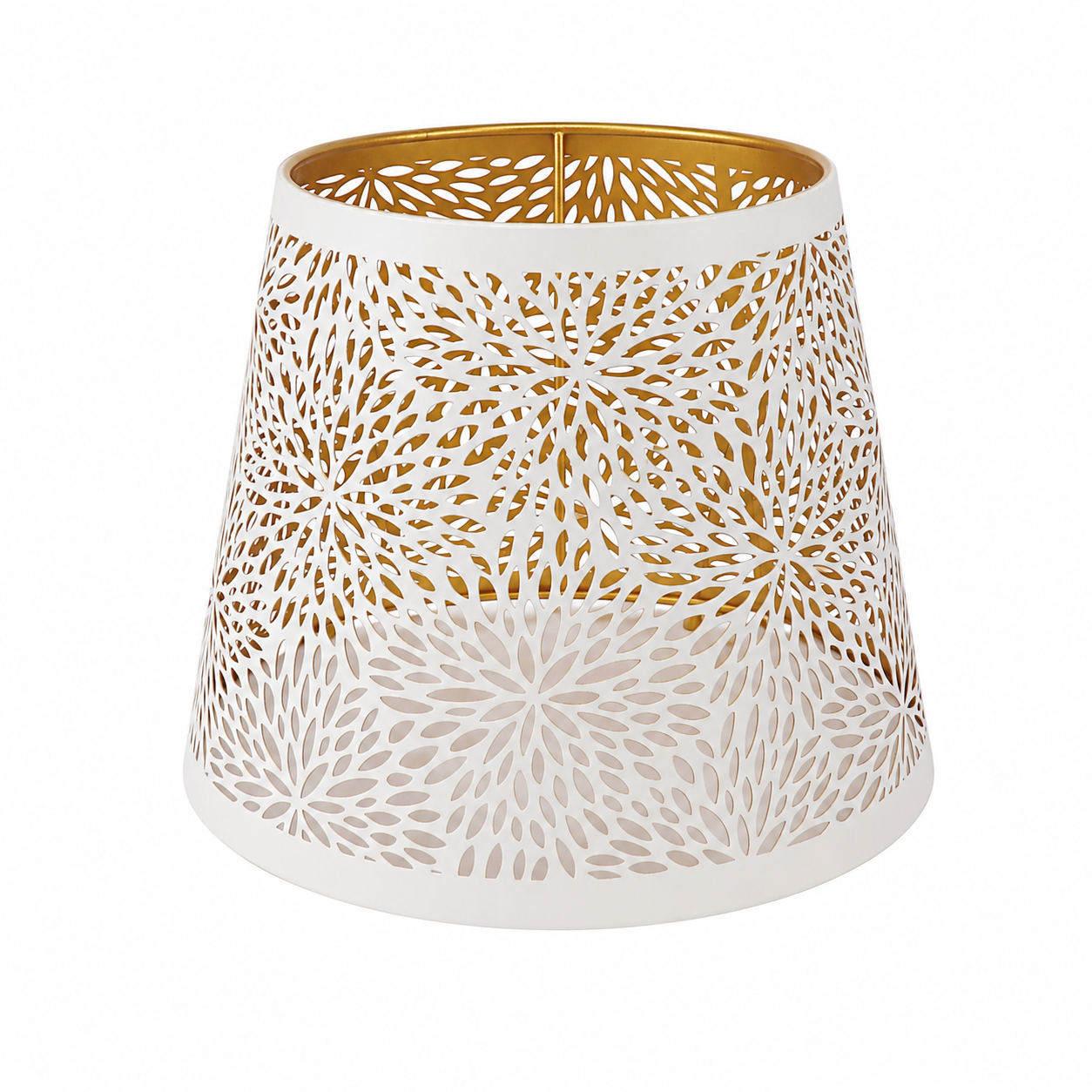 Abat-jour Bir-Hakeim en fer blanc floral compatible E27 et E26