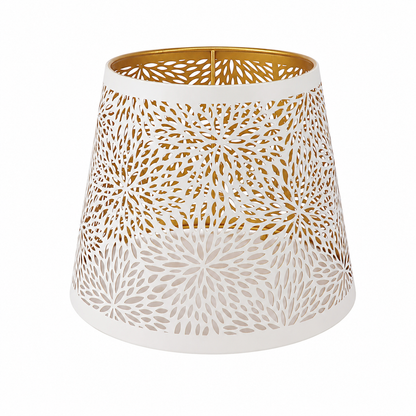 Abat-jour Bir-Hakeim en fer blanc floral compatible E27 et E26