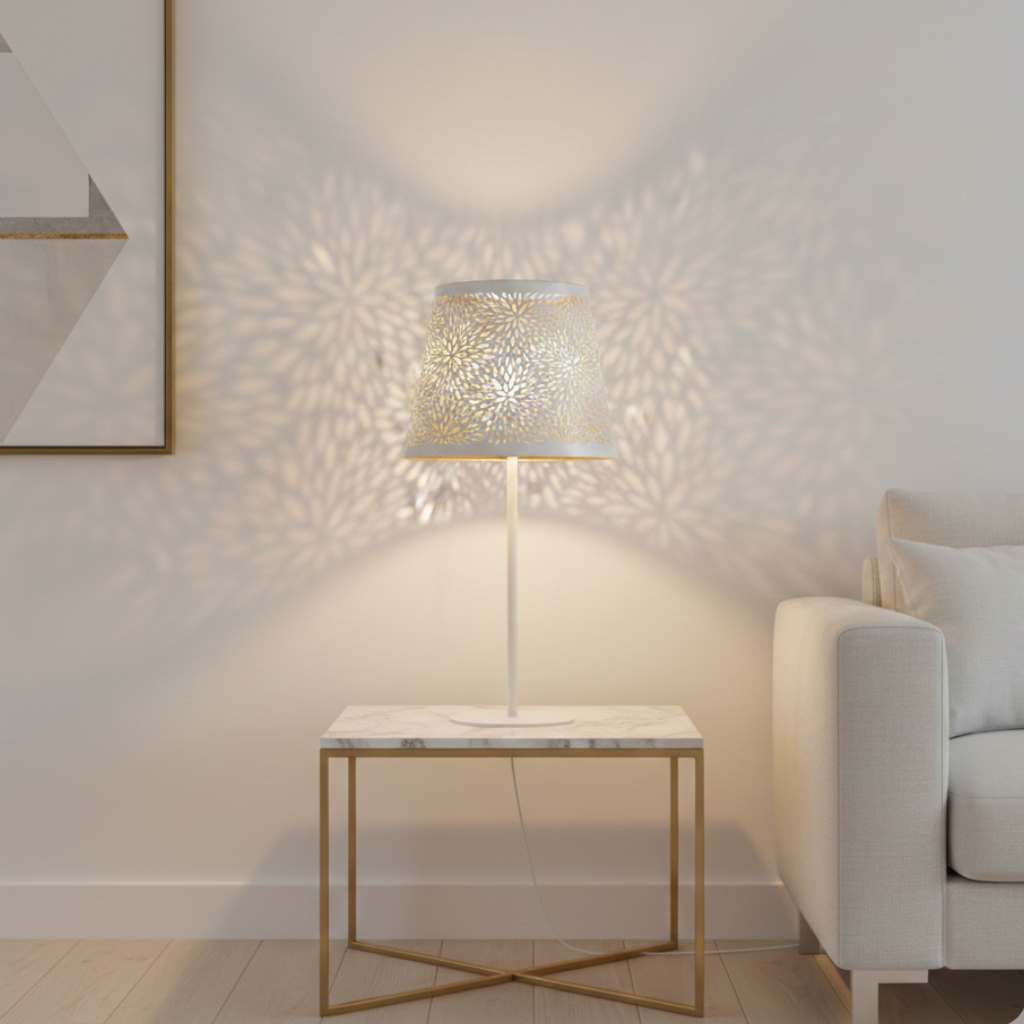 Abat-jour Bir-Hakeim sur lampe de table dans un salon clair