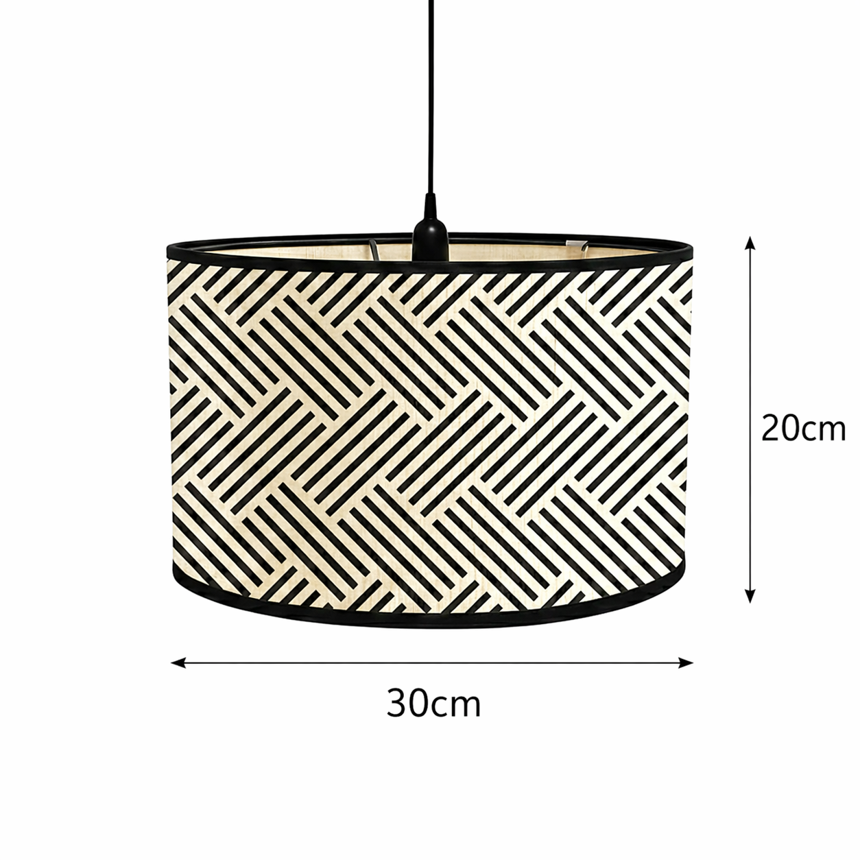 Dimensions de l’abat-jour Bonaparte : diamètre 30 cm et hauteur 20 cm