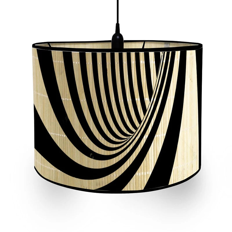 Abat-jour Bonaparte avec motif arcs noir et beige