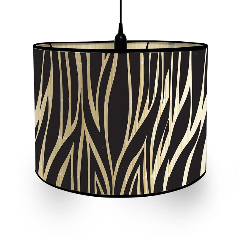 Abat-jour Bonaparte avec motif géométrique noir et beige