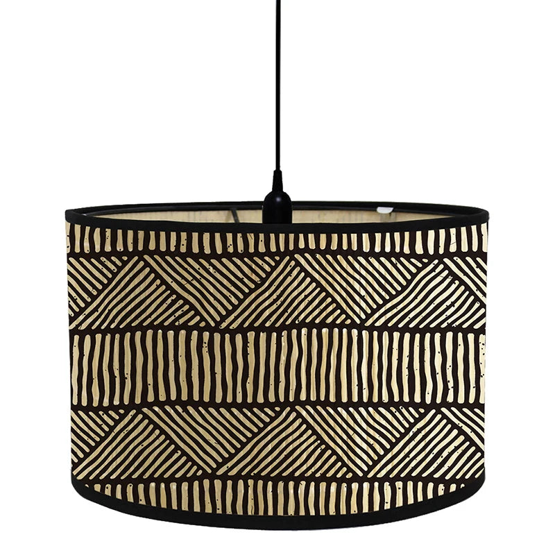 Abat-jour Bonaparte avec motif triangles noir et beige