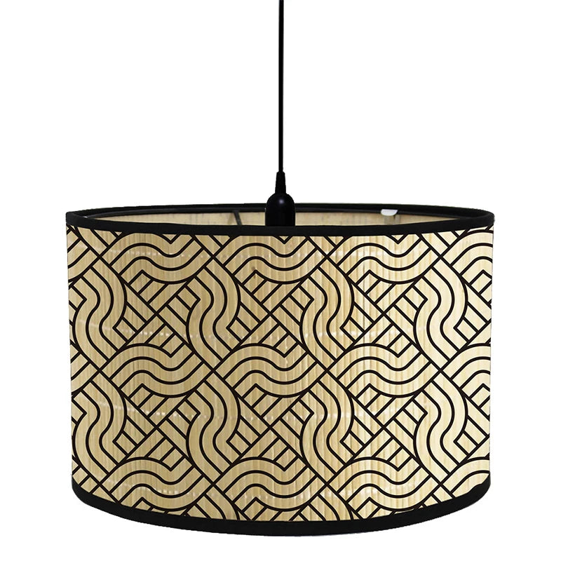 Abat-jour Bonaparte avec motif vagues noir et beige