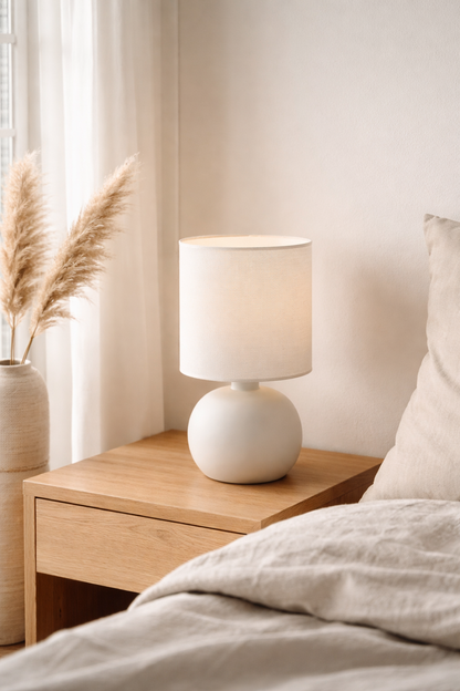 Abat-jour Censier sur lampe de chevet dans une chambre claire