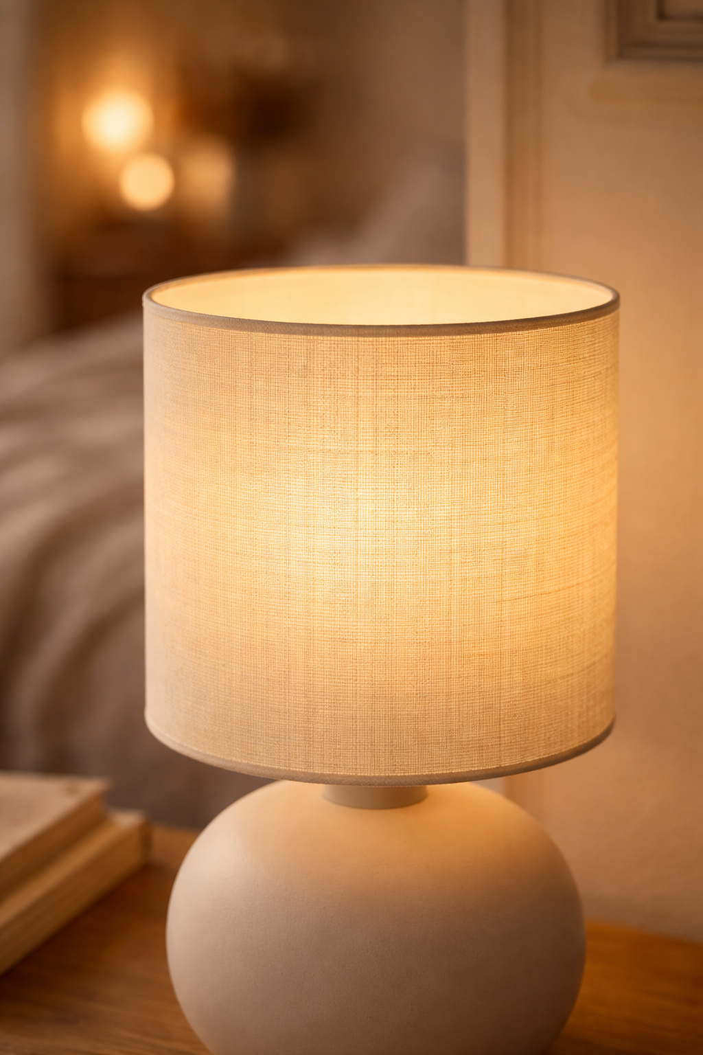 Abat-jour Censier sur lampe de table avec lumière chaude