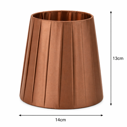 Dimensions de l’abat-jour Lamarck marron : diamètre 14 cm et hauteur 13 cm