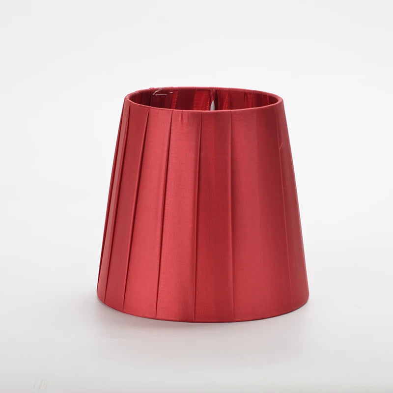 Abat-jour Lamarck rouge en tissu plissé compatible E14 diamètre 14 cm