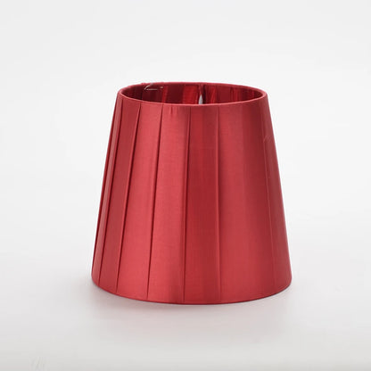 Abat-jour Lamarck rouge en tissu plissé compatible E14 diamètre 14 cm