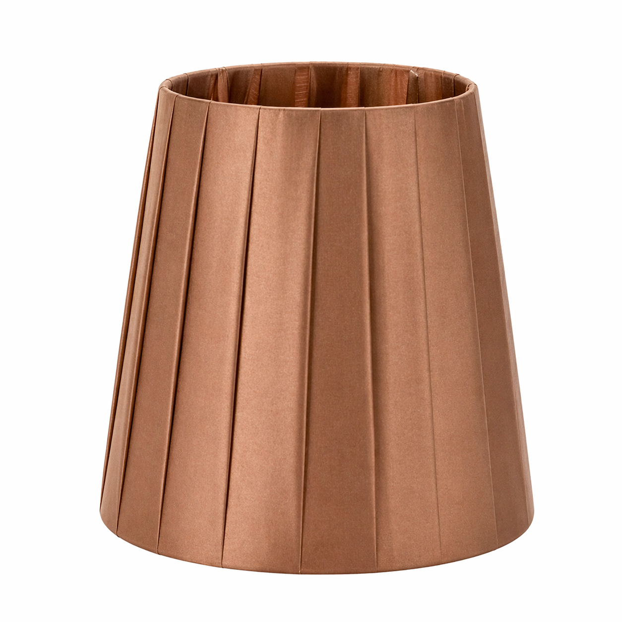 Abat-jour Lamarck marron en tissu plissé compatible E14 diamètre 14 cm