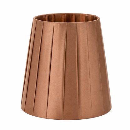 Abat-jour Lamarck marron en tissu plissé compatible E14 diamètre 14 cm