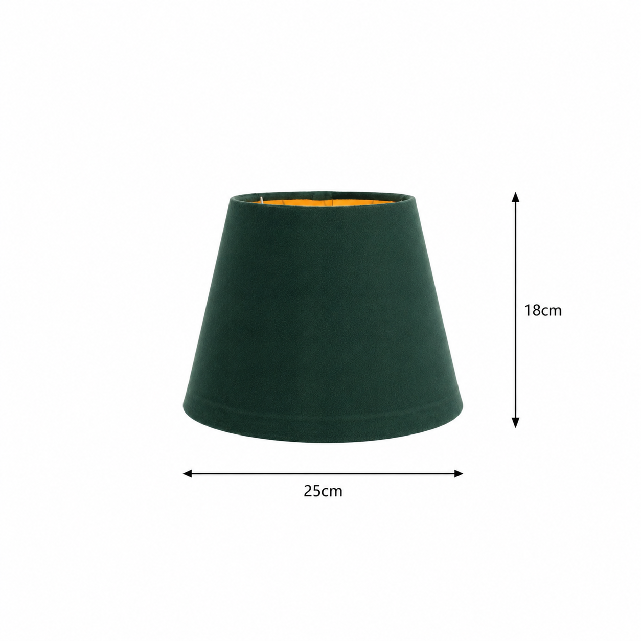 Dimensions de l’abat-jour Montaigne vert : diamètre 25 cm et hauteur 18 cm