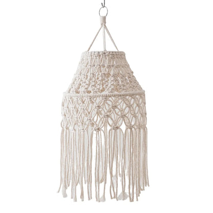 Abat-jour Olympe et Séléné en macramé avec pompons disponible en 15 cm et 20 cm