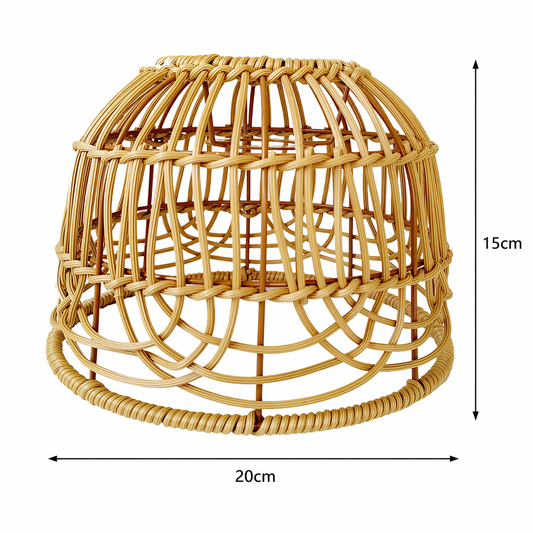 Abat-jour Passy en rotin tressé beige diamètre 20 cm