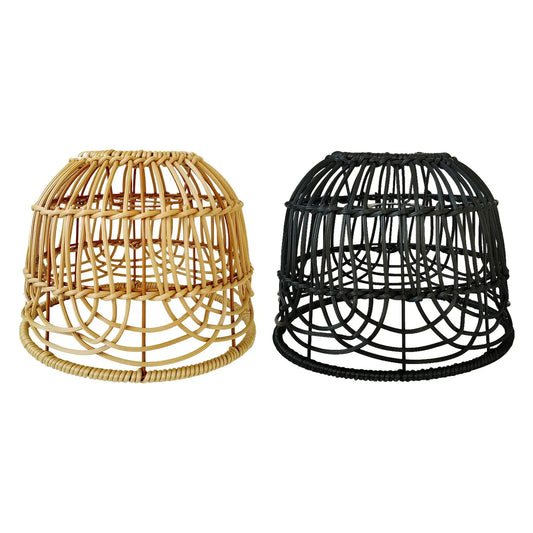 Abat-jour Passy en rotin tressé disponible en beige et noir diamètre 20 cm
