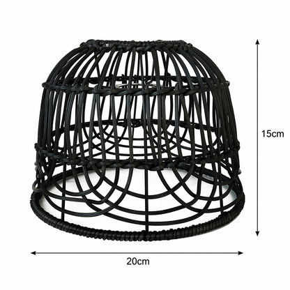 Abat-jour Passy en rotin tressé noir diamètre 20 cm