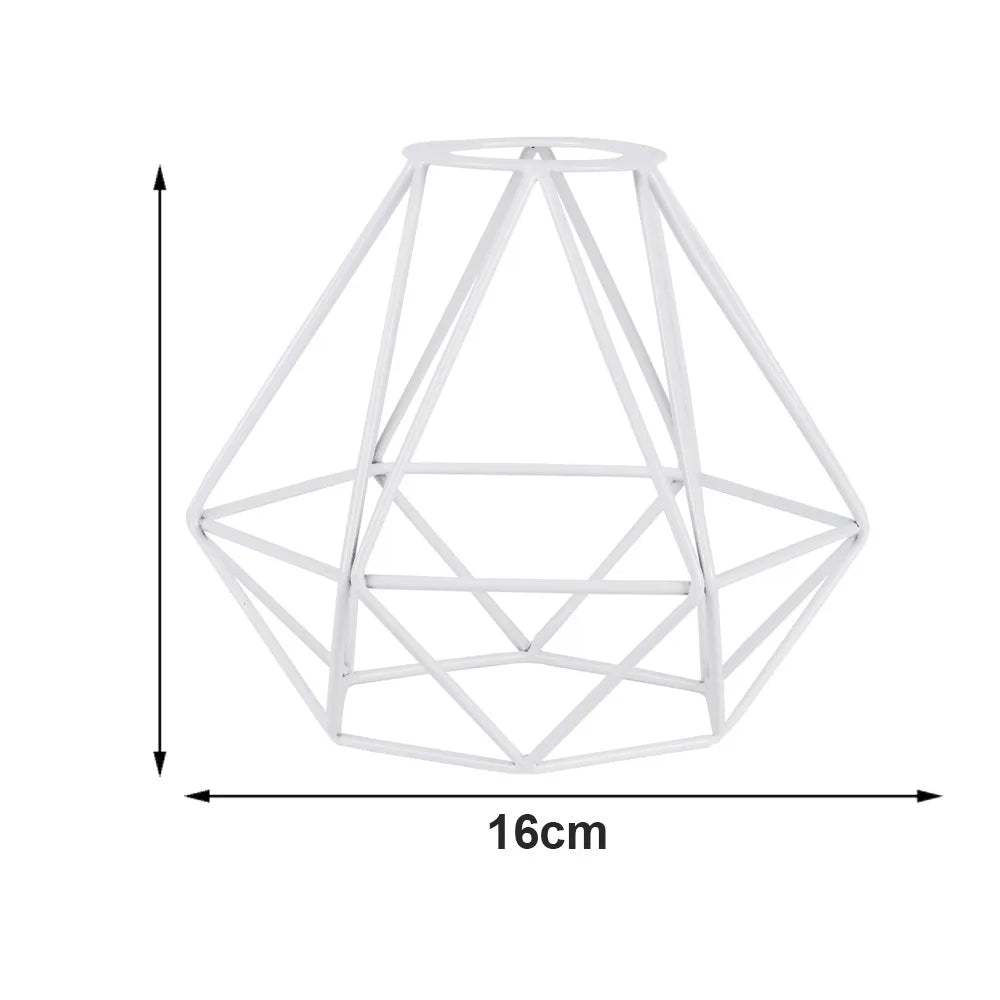 Abat-jour Pyramides blanc en cage de fer géométrique