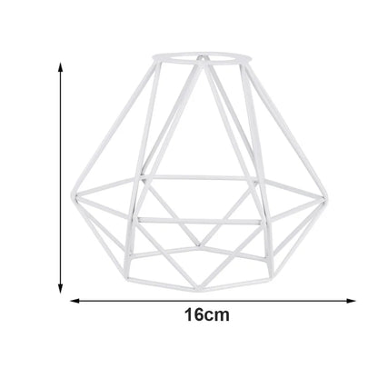 Abat-jour Pyramides blanc en cage de fer géométrique