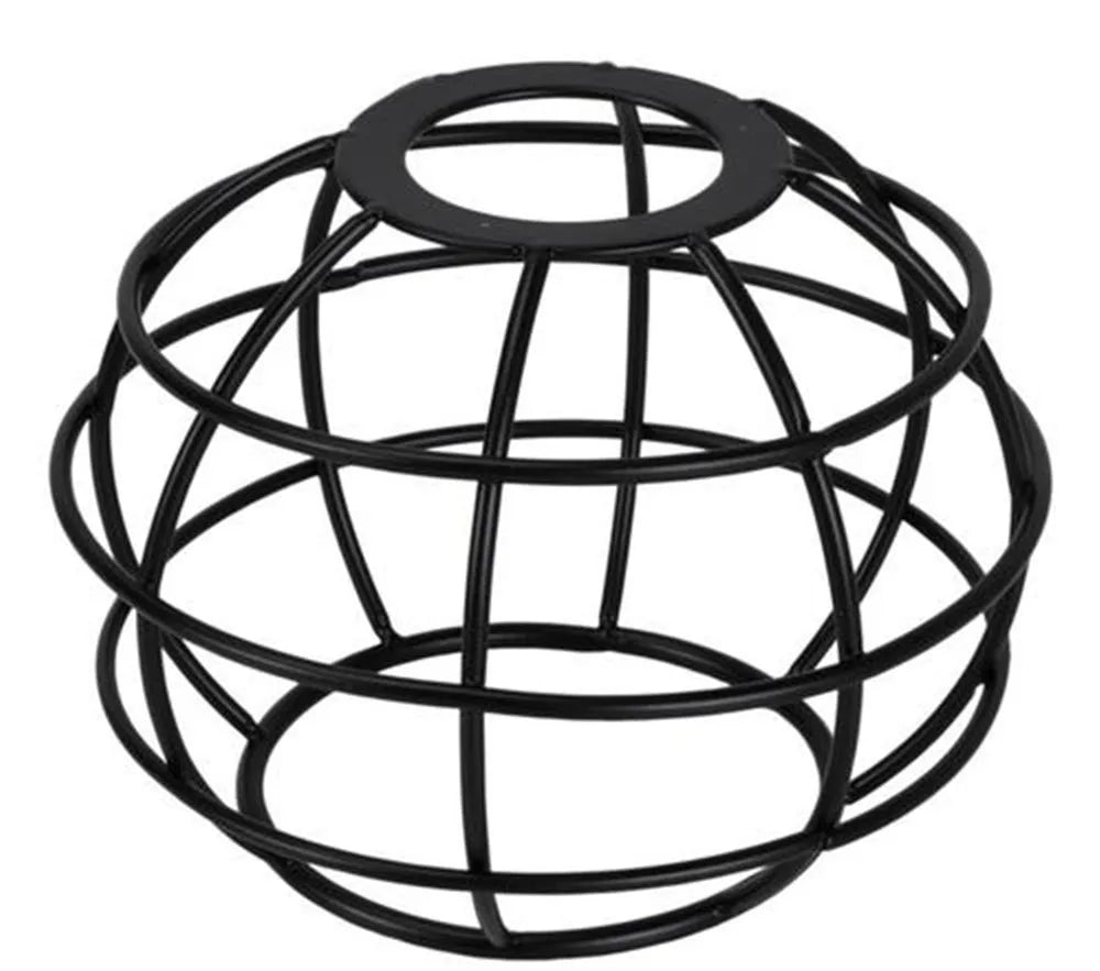 Abat-jour Pyramides noir en cage de fer ronde