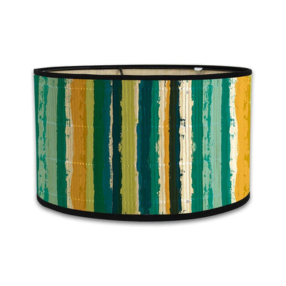Abat-jour Rivoli en bambou et fer coloris vert et jaune