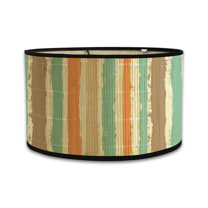 Abat-jour Rivoli en bambou et fer coloris vert et orange