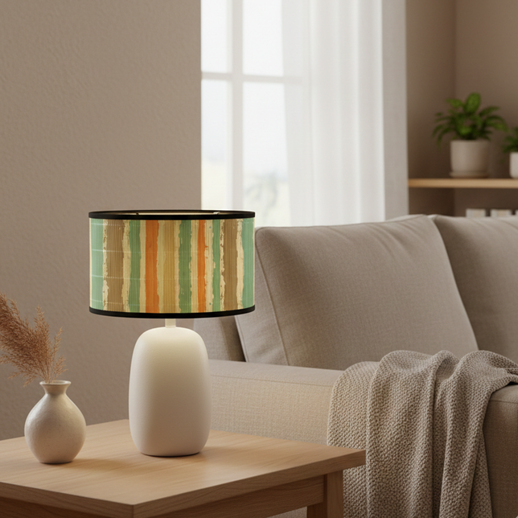 Abat-jour Rivoli sur lampe de table dans un salon clair