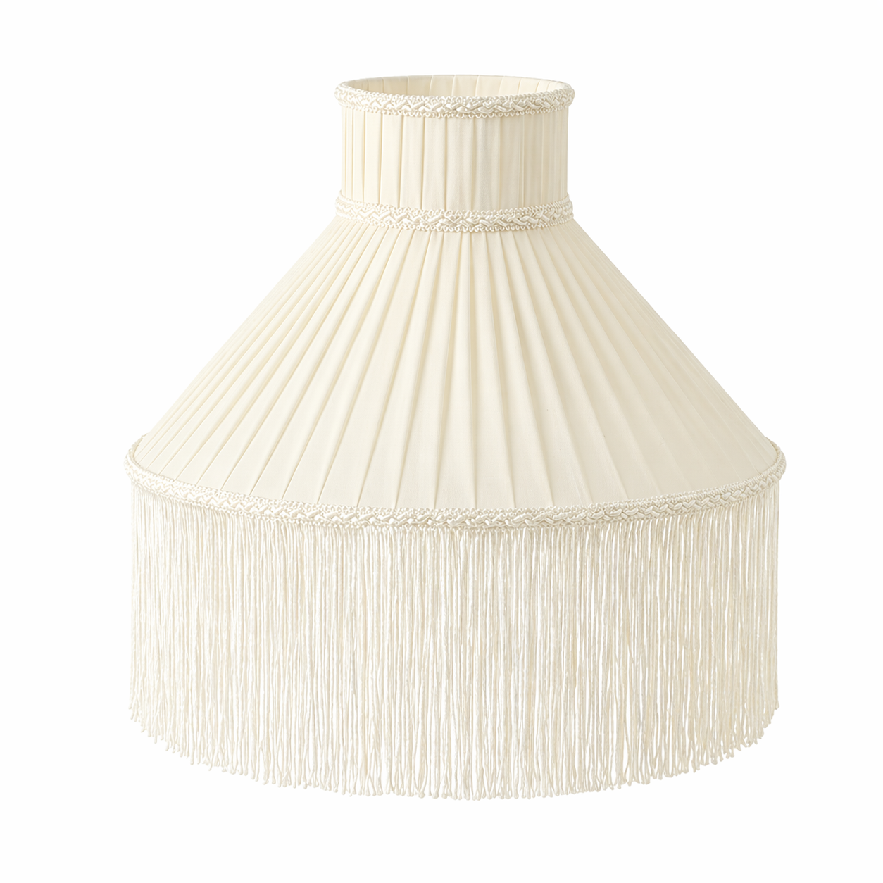 Abat-jour Rochechouart blanc avec franges Art déco compatible E27