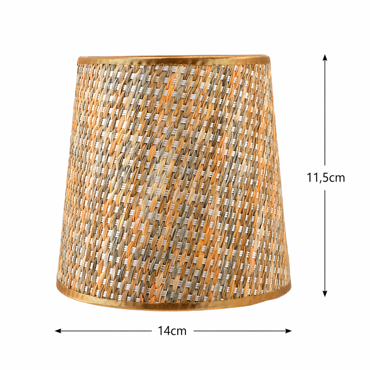 Dimensions de l’abat-jour Valois : diamètre 14 cm et hauteur 11,5 cm