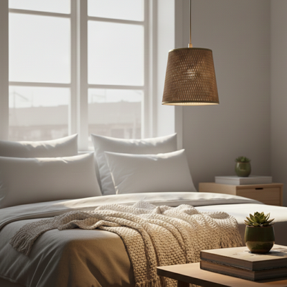 Abat-jour Valois en suspension dans une chambre claire