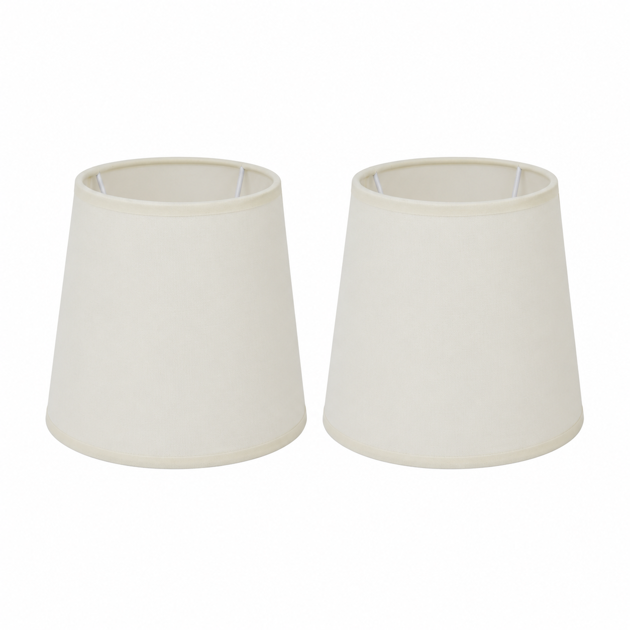 Lot de 2 abat-jours Cambon blancs en tissu soyeux