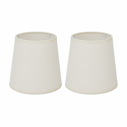 Lot de 2 abat-jours Cambon blancs en tissu soyeux