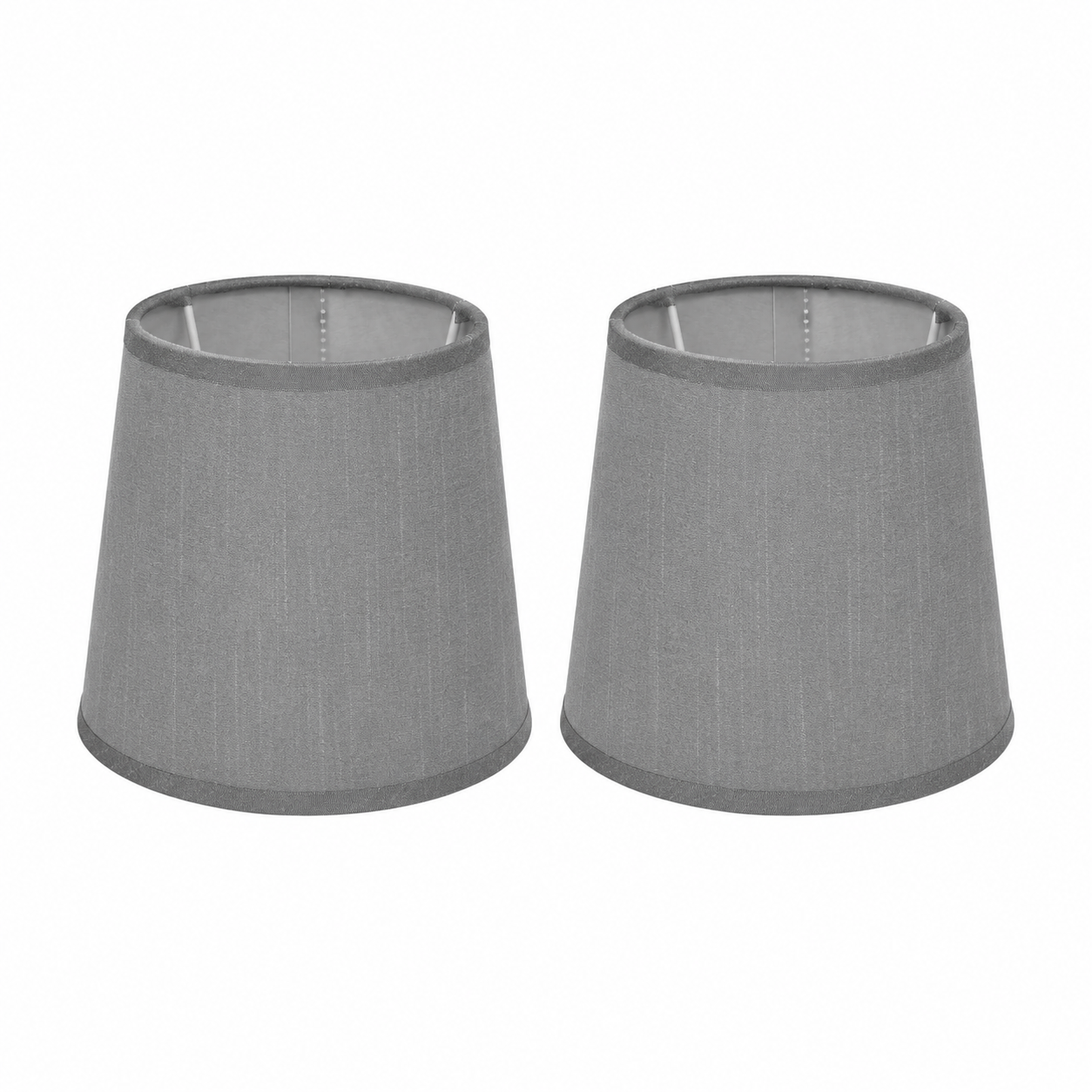 Lot de 2 abat-jours Cambon gris en tissu soyeux