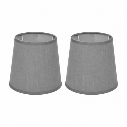Lot de 2 abat-jours Cambon gris en tissu soyeux