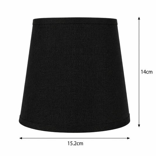 Dimensions des abat-jours Cambon noirs : diamètre 15 cm et hauteur 14 cm