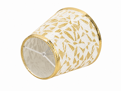 Abat-jour Réaumur dorée en tissu cylindrique vu de côté