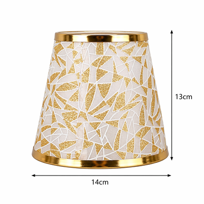 Dimensions des abat-jours Réaumur dorés : diamètre 14 cm et hauteur 13 cm