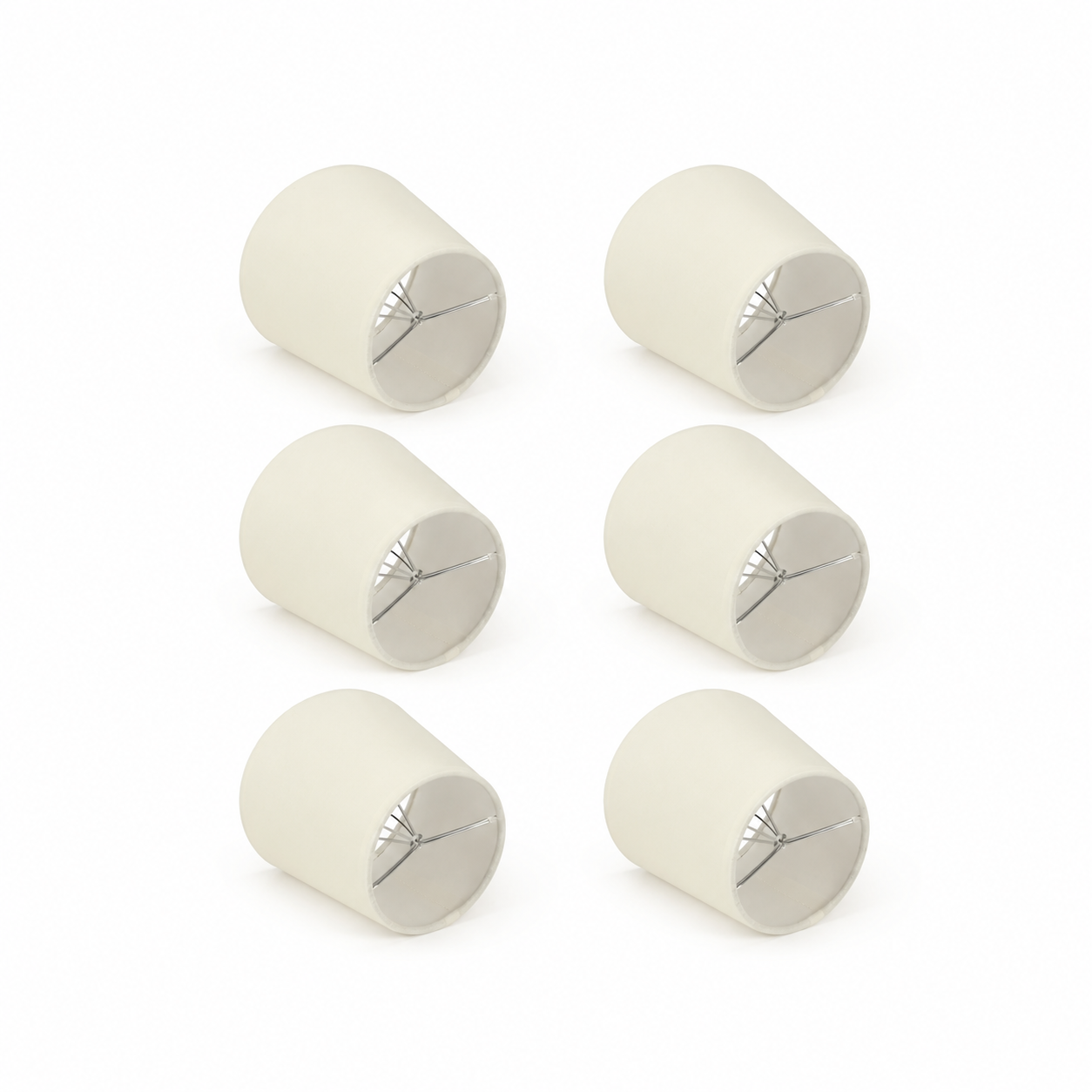 Lot de 6 abat-jours Varenne en tissu crème clipsable E14 diamètre 14 cm
