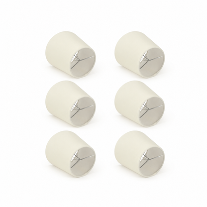 Lot de 6 abat-jours Varenne en tissu crème clipsable E14 diamètre 14 cm