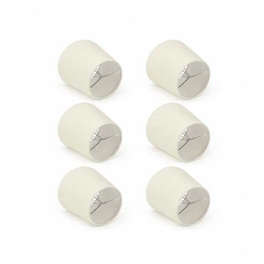 Lot de 6 abat-jours Varenne en tissu crème clipsable E14 diamètre 14 cm